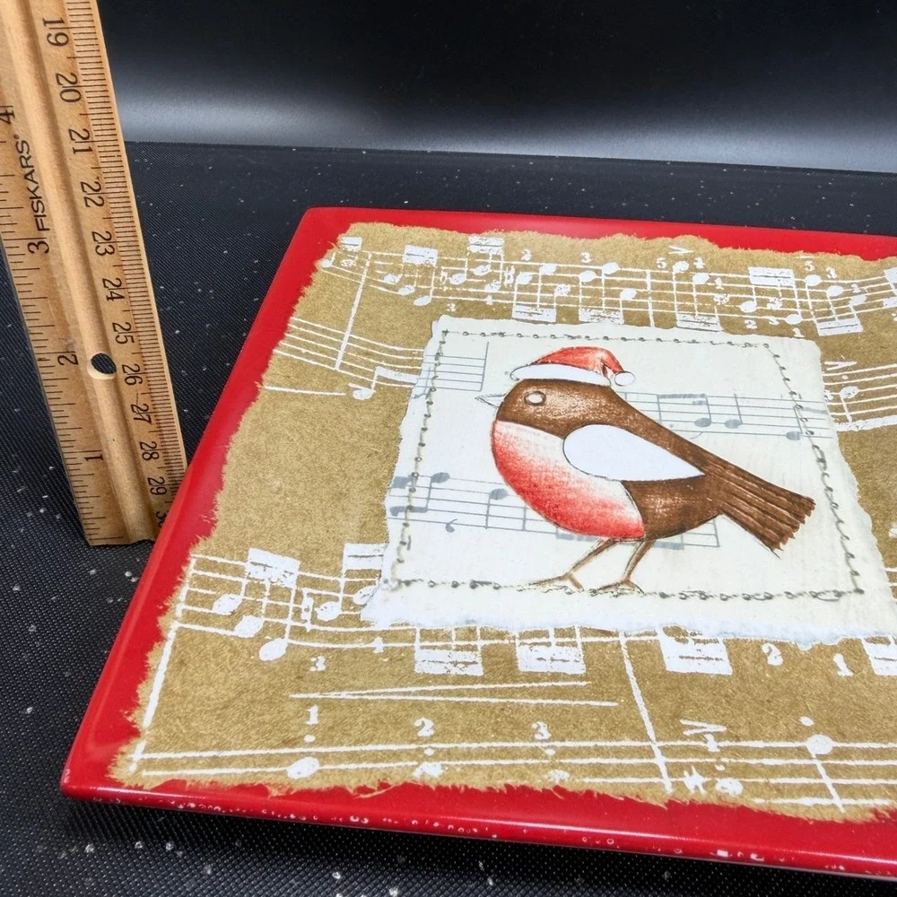 Oneida Winter Song Stoneware Dishes Plates Set 4 Anne Dolan Christmas‎ 8in NEW